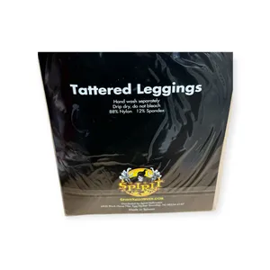 new Spirit Halloween 𖤍 Tattered Spandex Leggings 𖤍 Black 𖤍 One Size Fits Most thumbnail 7