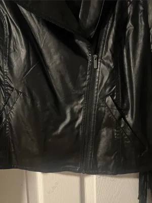 Mossimo Supply Co. Black Faux Leather Asymmetrical Moto Jacket thumbnail 4