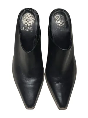 Vince Camuto 𖤐 Weeren Heel Mule Boot Bootie 𖤐 Black Leather 𖤐 8.5M 𖤐 Worn Once thumbnail 11