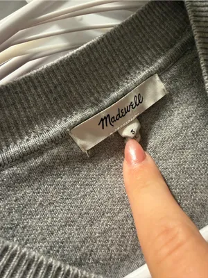 Madewell Light Gray Crewneck Sweater thumbnail 3