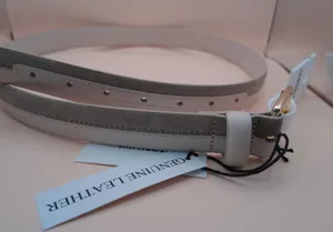 ⁠Jason Wu Leather Skinny Belt Bone‎ Off White Gold Size L JB112602 Old Money thumbnail 1