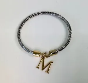 Modern Expressions “M” Initial Rope Bracelet Silver thumbnail 1