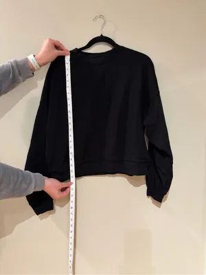 GAP Black Relaxed Wedge Crewneck Sweatshirt thumbnail 5