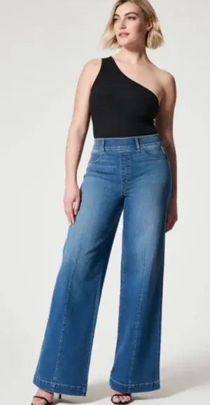 Spanx Seamed Front Wide Leg Jeans thumbnail 1