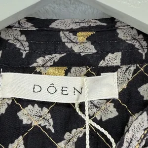 DOEN Ivana Dress Falling Leaves Black Gold‎ Metallic Boho Maxi XS thumbnail 5