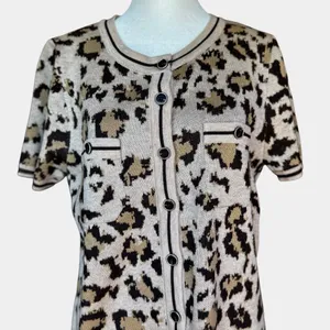 Heartloom‎ Vivette Leopard Print Knit Dress Sz L thumbnail 9