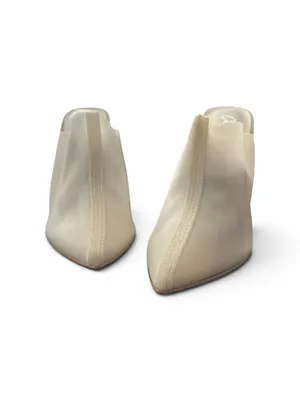 Cape Robbin White Pointed Mule with Clear Block Heel thumbnail 2