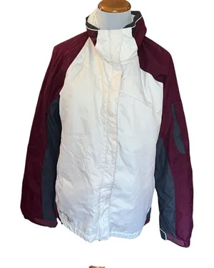 columbia sport‎ women white burgundy red winter ski jacket xl5865 large STAINS thumbnail 1