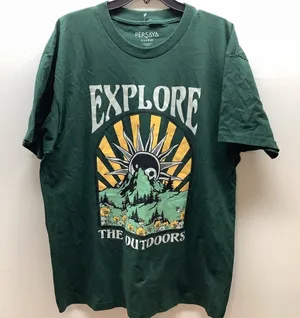Persaya Size Xtra Large Forest Green Explore The Outdoors T-Shirt thumbnail 1