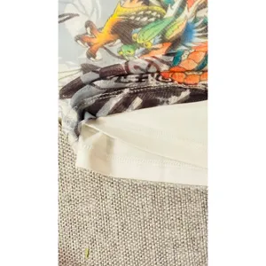 Ed Hardy Tattoo print side tie White mesh dragon paisley mini short skirt sz Med thumbnail 8