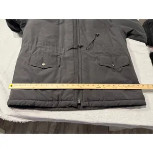 Towne from London Fog Black Hooded Parka Jacket Large Regular Full Zip Coat thumbnail 12
