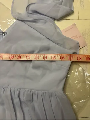 Birdy Grey Hannah Chiffon Bridesmaid Dress Ice Blue Size Medium New Maxi Flutter thumbnail 4