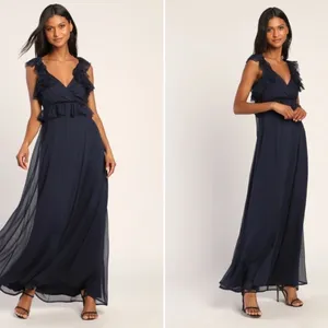 LULUS Prom Wedding Bridesmaid Romantic Flowy Chiffon Maxi Dress thumbnail 4