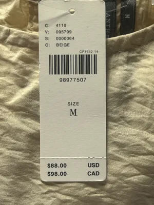 Anthropologie Della Pleated Waist Shell Top Retails $88 Size M Beige thumbnail 5