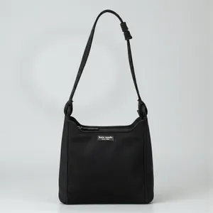 Kate Spade New York 90s Vintage Shoulder Bag Black Nylon Pocket Zipper Classic thumbnail 3