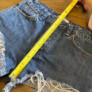Free People Logan High Rise Cut Off Jean Shorts Distressed Button Fly Booty 26 thumbnail 11
