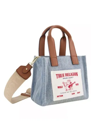 NWT True Religion Denim Mini Tote Bag Y2K Crossbody Bag Blue thumbnail 4