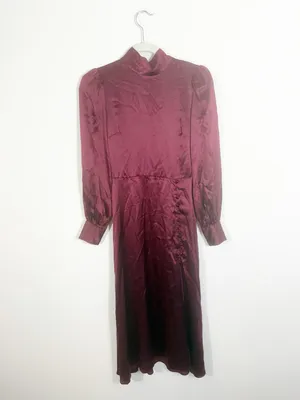 Reformation Maple Dress in Plum 100% Silk Size 0 thumbnail 4