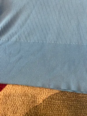 Bar III Light Blue Square Neck Cropped Ribbed Sweater Women’s Size XS thumbnail 4