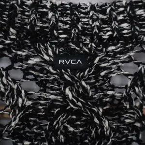 RVCA Cardigan Womens Medium Marled Knit Black White Button-Down Excellent thumbnail 4