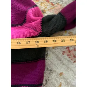 Spense Knits Womens Striped Sweater Pink Magenta Grey Y2K Emo Grunge Large thumbnail 6