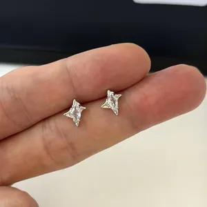Small CZ Stor Stud Earrings for Men Women Streetwear Hip Hop Punk Unisex Style thumbnail 6