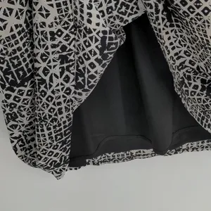 Garnet Hill Bell Sleeve Silk Shift Dress Women’s 10 Black White Geometric Office thumbnail 9