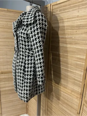 Rue 21 Women’s Black White Houndstooth Peacoat big buttons SO CUTE size Small thumbnail 3