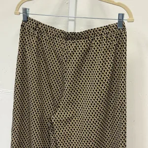 Peppermayo Geometric Diamond Print 2 Piece Set Shirt Wide Leg Pants Brown US 4 thumbnail 9
