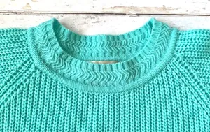 Women’s L/G Knit Chunky Sweater Teal Pastel Blue Size Large Vintage Label thumbnail 3