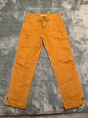 Altar'd State Mica Denim High Rise‎ Utility Straight Leg Cargo Pants 25 Mustard thumbnail 1