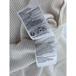 H&M Maternity Mama Long Sleeve Shirt Ribbed Basic Crewneck Minimalist Ivory thumbnail 14