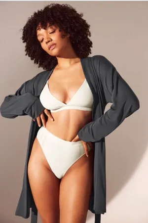 Fabletics Cardigan Robe‎ Women XXL Gray JT2149138 Loungewear Open Front thumbnail 1