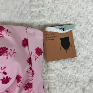 NWT Shade & Shore‎ Multi Rose Halter Plunge Neck One-piece Size Small thumbnail 9