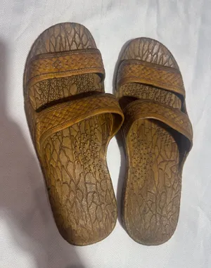 Pali Hawaii Tan Brown Dual-Strap Slide Sandals thumbnail 1