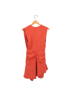 BA&SH Jess Terracotta Asymmetrical V-neck Mini Dress S thumbnail 8