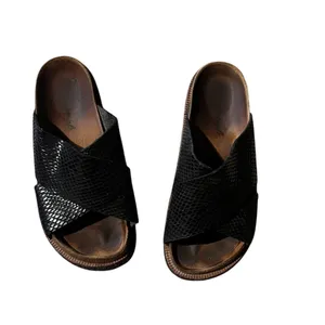 Free People Women's Black Snake Print Slide Sandals Size 8 thumbnail 3