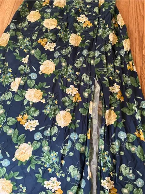 Old Navy Blue Yellow Floral Midi Dress Small Cottagecore Summer Feminine Beach thumbnail 2