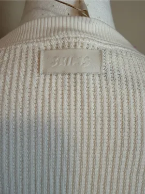 NWT Skims Heavy waffle oversized long sleeve crew neck in ivory size small thumbnail 7