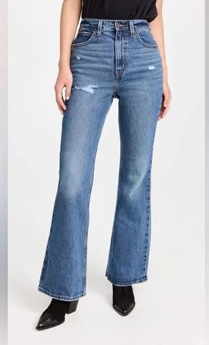 Levi’s 70’s High Flare Manufactured Distressed blue denim jeans size 27 thumbnail 1