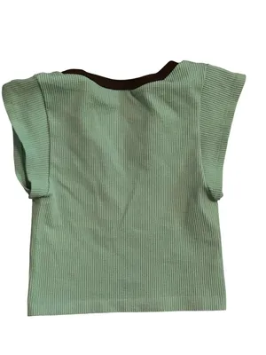 Out From Under Go For Gold Ribbed Seamless Cap Sleeve Crop Top thumbnail 2