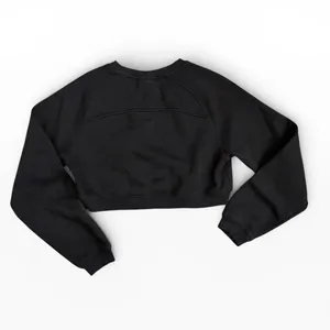 Alphalete Black Cropped Oversized Crew Neck Sweatshirt Logo Pullover‎ Size Small thumbnail 2