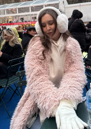 Link Pink Anthropologie Fur Duster Coat thumbnail 1