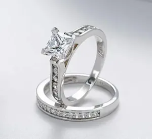 Gorgeous Ladies Stainless Steel Silver 2 Piece Band & Ring Size 8 thumbnail 2