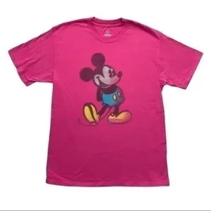 Disney Mickey Mouse Pink Graphic T-Shirt Women’s Medium Short Sleeve thumbnail 1