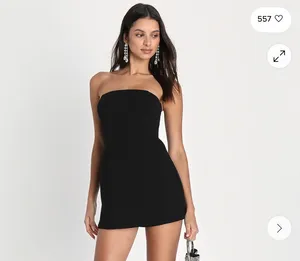 Lulus Black Strapless Tailored Romper thumbnail 1