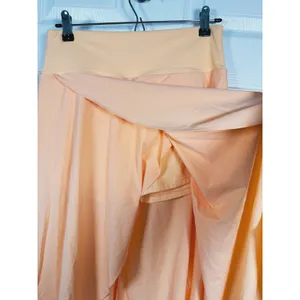 Halara Breezeful High Low Ruffle Maxi Skirt Size Medium Peach Orange Asymmetric thumbnail 10