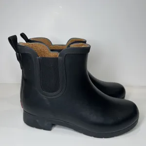 Chooka Black Waterproof Chelsea Rain Boots Faux Fur Lined Women's Size 6 thumbnail 5