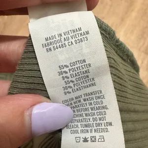 Aerie | Women's Olive Green Ribbed High Neck‎ Tank Top, Size XS thumbnail 5