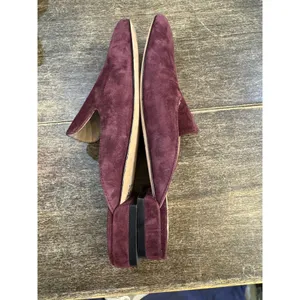 Stuart Weitzman‎ Womens Meena Mule Size 5 Loafer Slip On Flat Plum Suede thumbnail 5